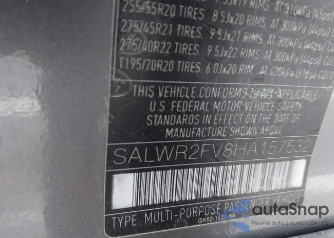 SALWR2FV8HA157532: 43268852