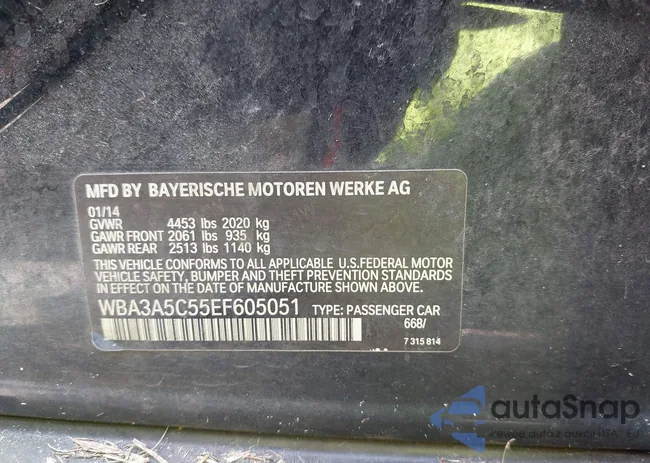 WBA3A5C55EF605051: 43268881