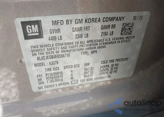 KL4CJESB4EB566710: 43269005