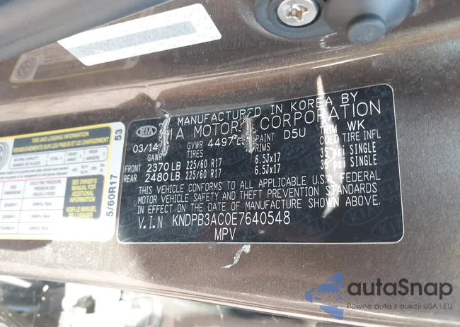 KNDPB3AC0E7640548: 43269035