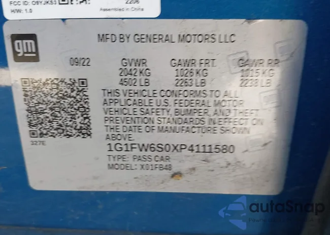 1G1FW6S0XP4111580: 43269057