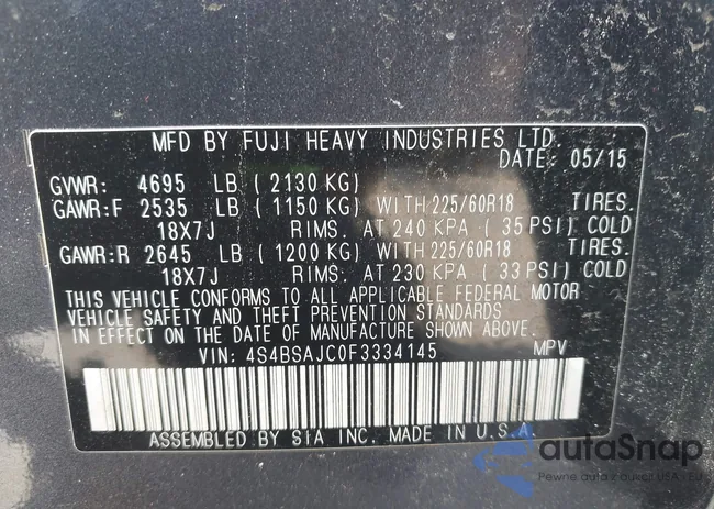 4S4BSAJC0F3334145: 43269386