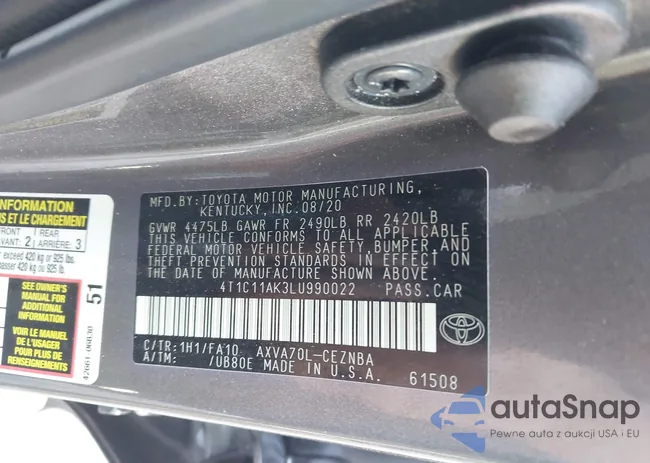 4T1C11AK3LU990022: 43268664