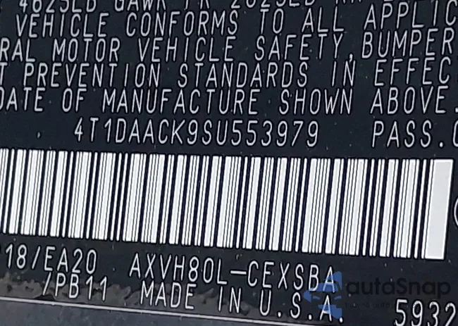 4T1DAACK9SU553979: 43268705