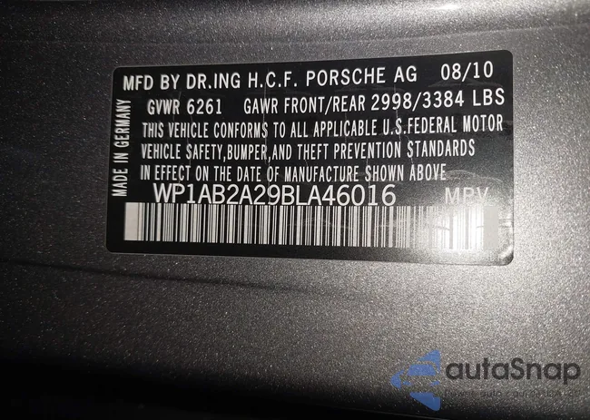 WP1AB2A29BLA46016: 43268732