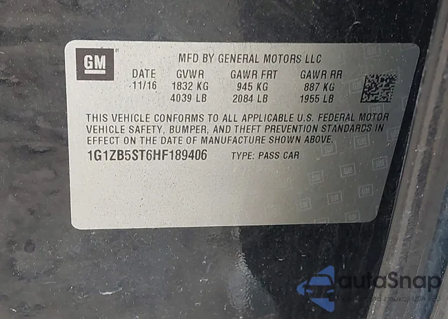 1G1ZB5ST6HF189406: 43270077