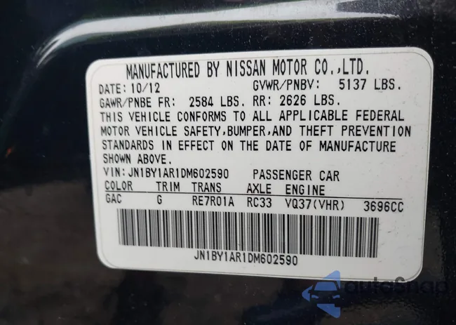 JN1BY1AR1DM602590: 43270137