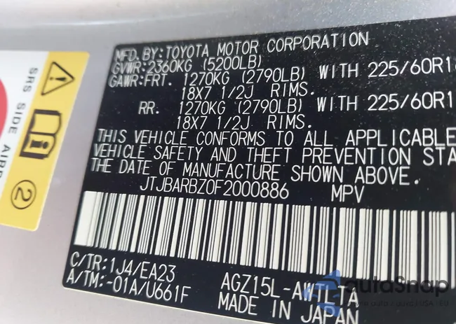 JTJBARBZ0F2000886: 43270147