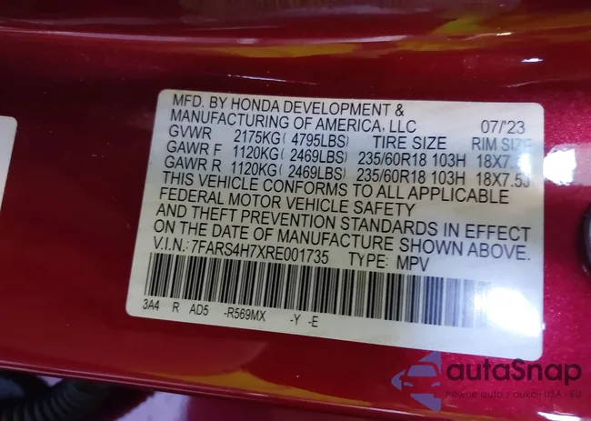 7FARS4H7XRE001735: 43270189