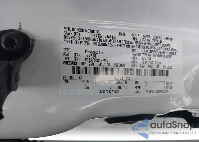 1FADP5FU9HL108024: 43270193