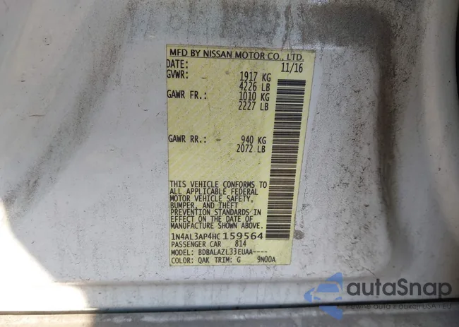 1N4AL3AP4HC159564: 43270217