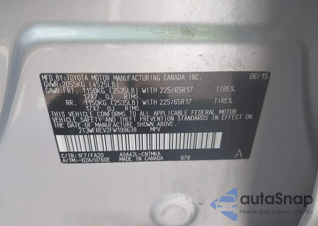 2T3WFREV2FW199638: 43270267