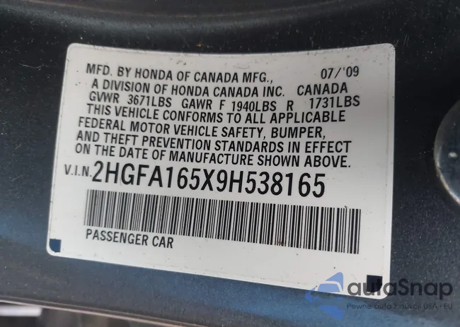 2HGFA165X9H538165: 43270272