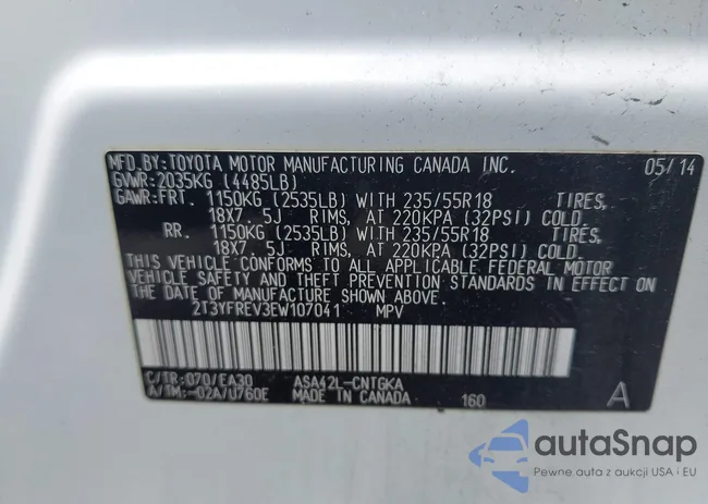 2T3YFREV3EW107041: 43269482