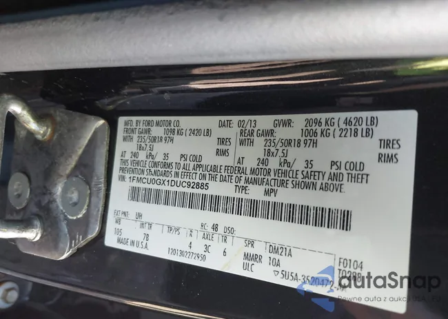 1FMCU0GX1DUC92885: 43269517