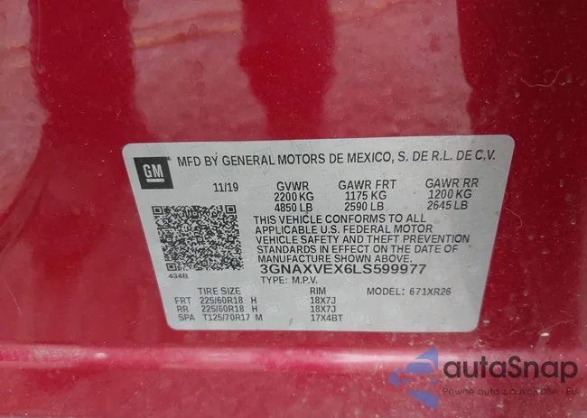 3GNAXVEX6LS599977: 43269678