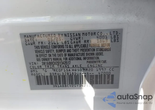 3N1AB8CV2SY342517: 43269733