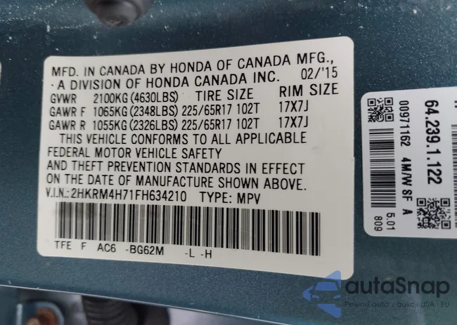 2HKRM4H71FH634210: 43269749