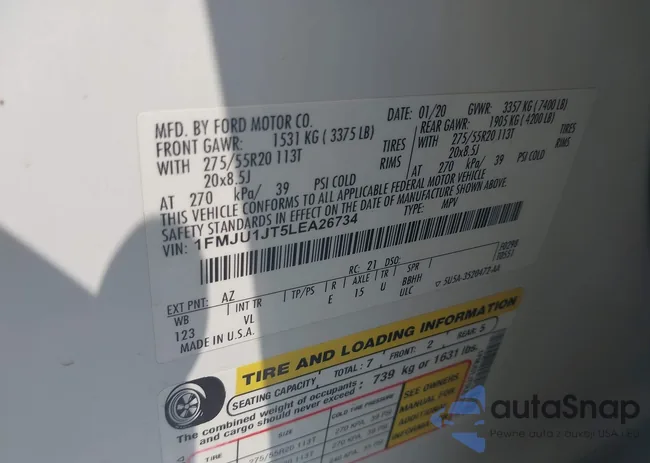 1FMJU1JT5LEA26734: 43271054