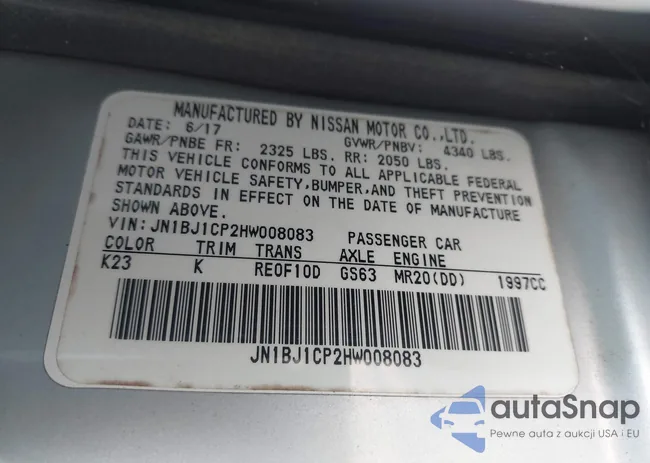 JN1BJ1CP2HW008083: 43271077