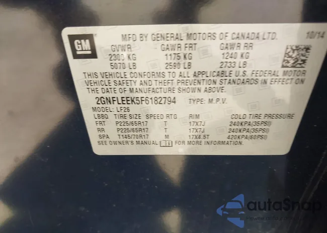 2GNFLEEK5F6182794: 43271080