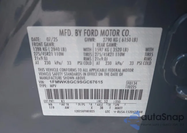 1FMWK8GC9SGC67615: 43271166