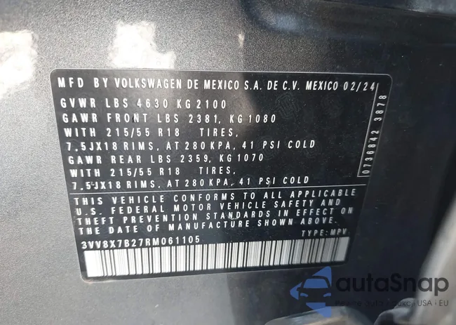 3VV8X7B27RM061105: 43271226