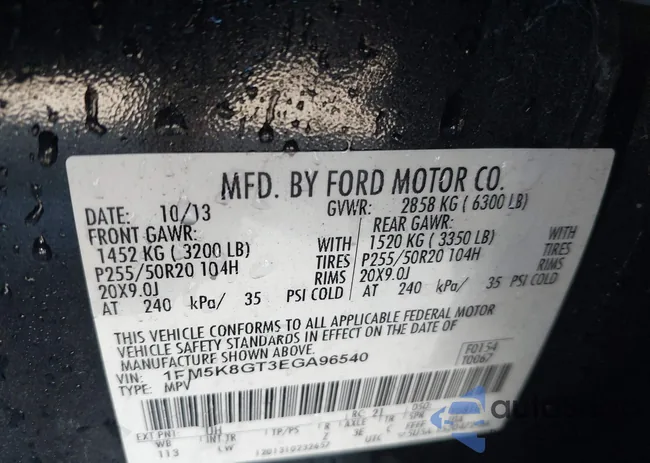 1FM5K8GT3EGA96540: 43271303