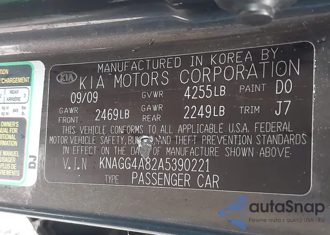 KNAGG4A82A5390221: 43271313