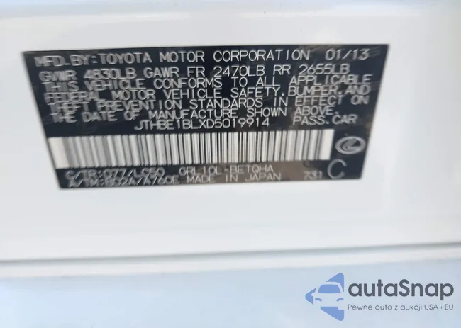 JTHBE1BLXD5019914: 43271323