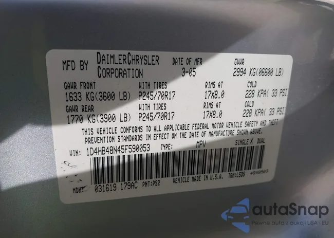 1D4HB48N45F590053: 43270421