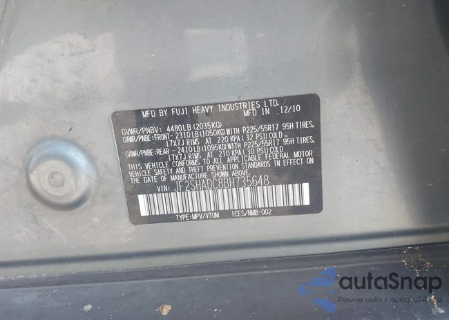 JF2SHADC8BH735648: 43270430