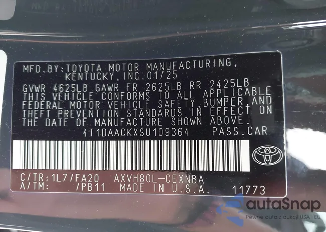 4T1DAACKXSU109364: 43270503