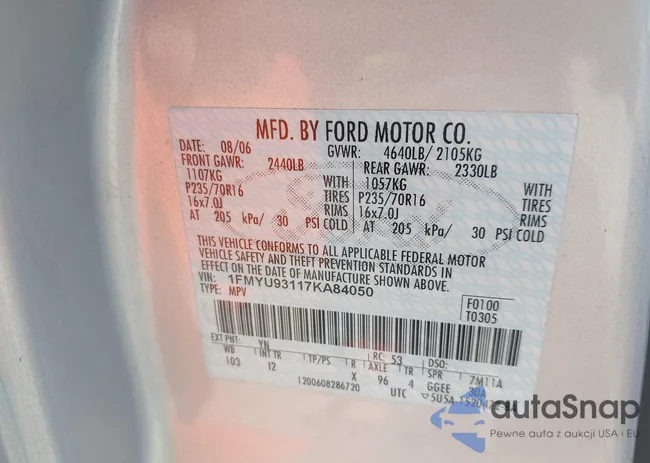 1FMYU93117KA84050: 43270591