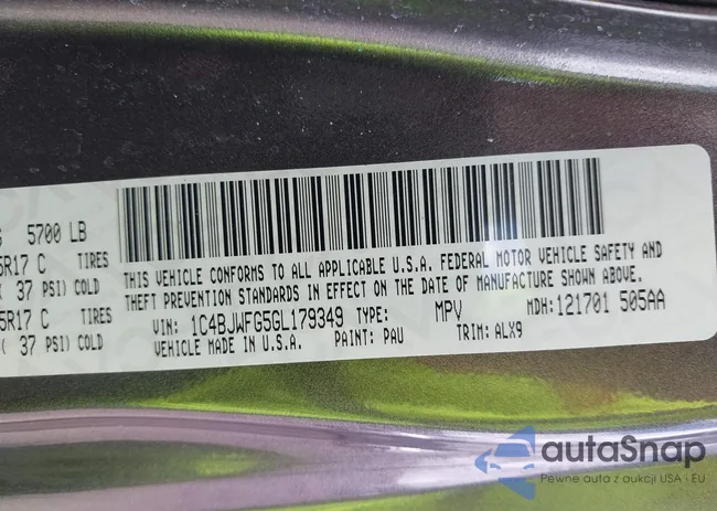 1C4BJWFG5GL179349: 43270646