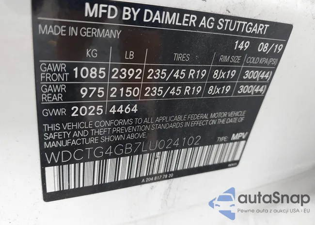 WDCTG4GB7LU024102: 43270715