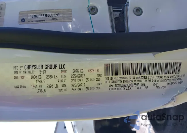 1C4NJDBB3ED567599: 43270729