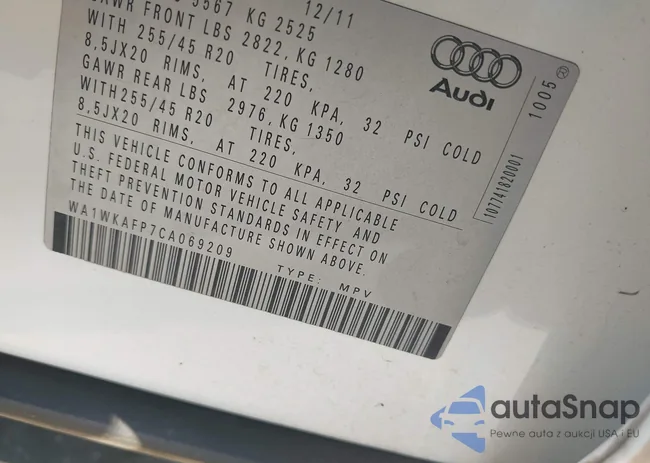 WA1WKAFP7CA069209: 43270798