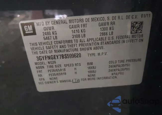 3GYFNGEY7BS599620: 43271841