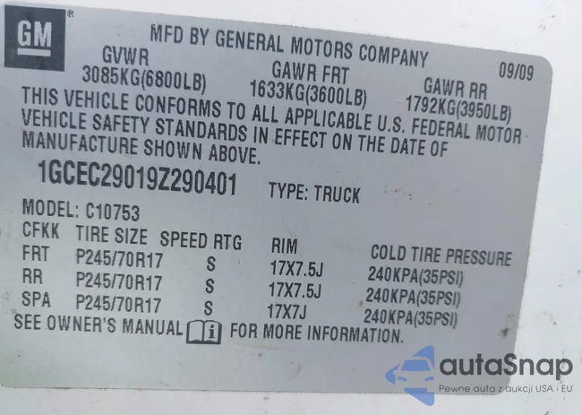 1GCEC29019Z290401: 43271865