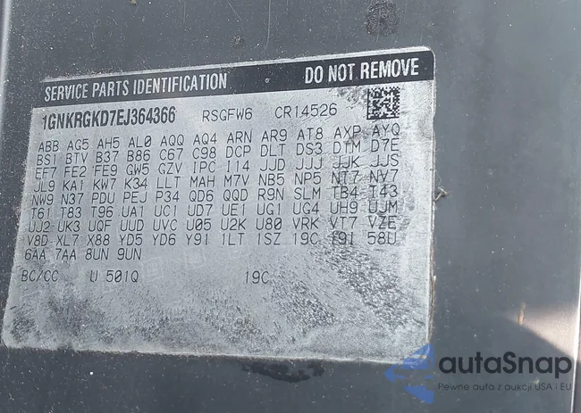 1GNKRGKD7EJ364366: 43271883