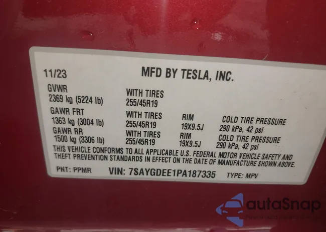 7SAYGDEE1PA187335: 43271931