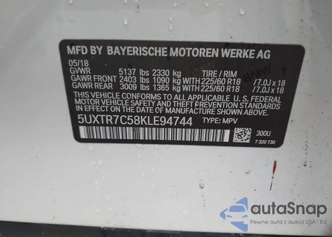 5UXTR7C58KLE94744: 43271956