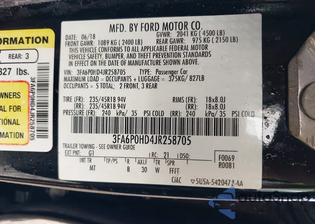 3FA6P0HD4JR258705: 43272140