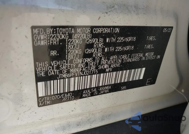 JTMB6RFV1NJ021715: 43272185