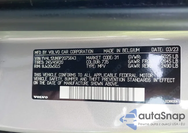 YV4L12UN9P2075643: 43272203