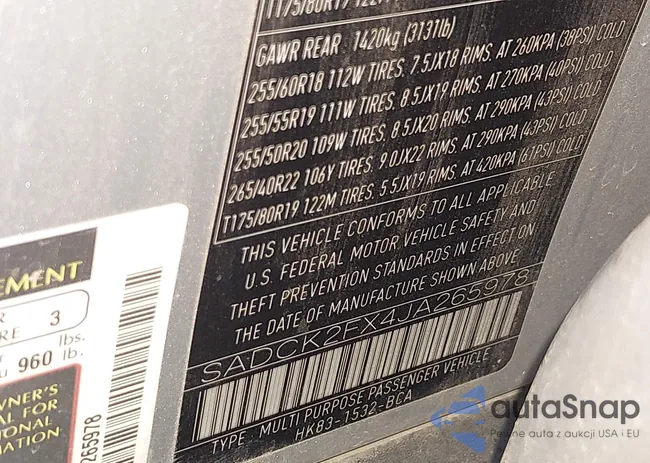 SADCK2FX4JA265978: 43272358