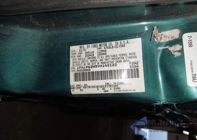 1FALP62W5VH140122: 43271457