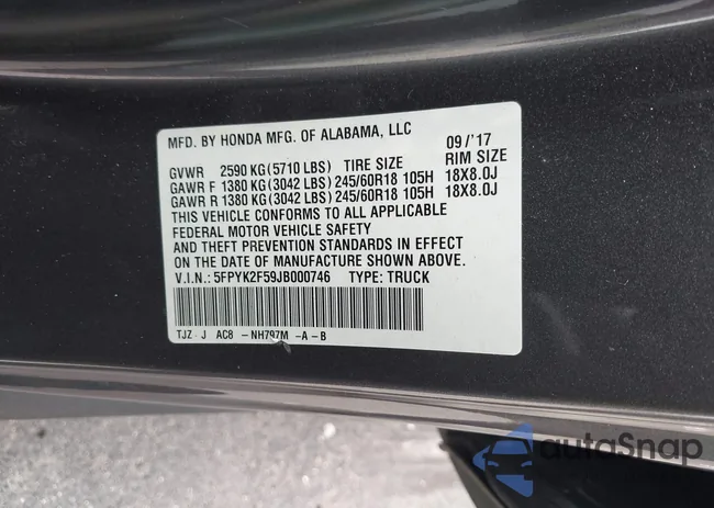 5FPYK2F59JB000746: 43271465