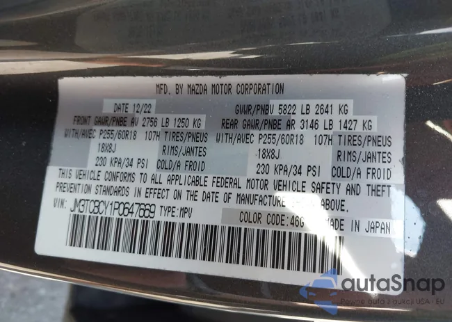 JM3TCBCY1P0647669: 43271567